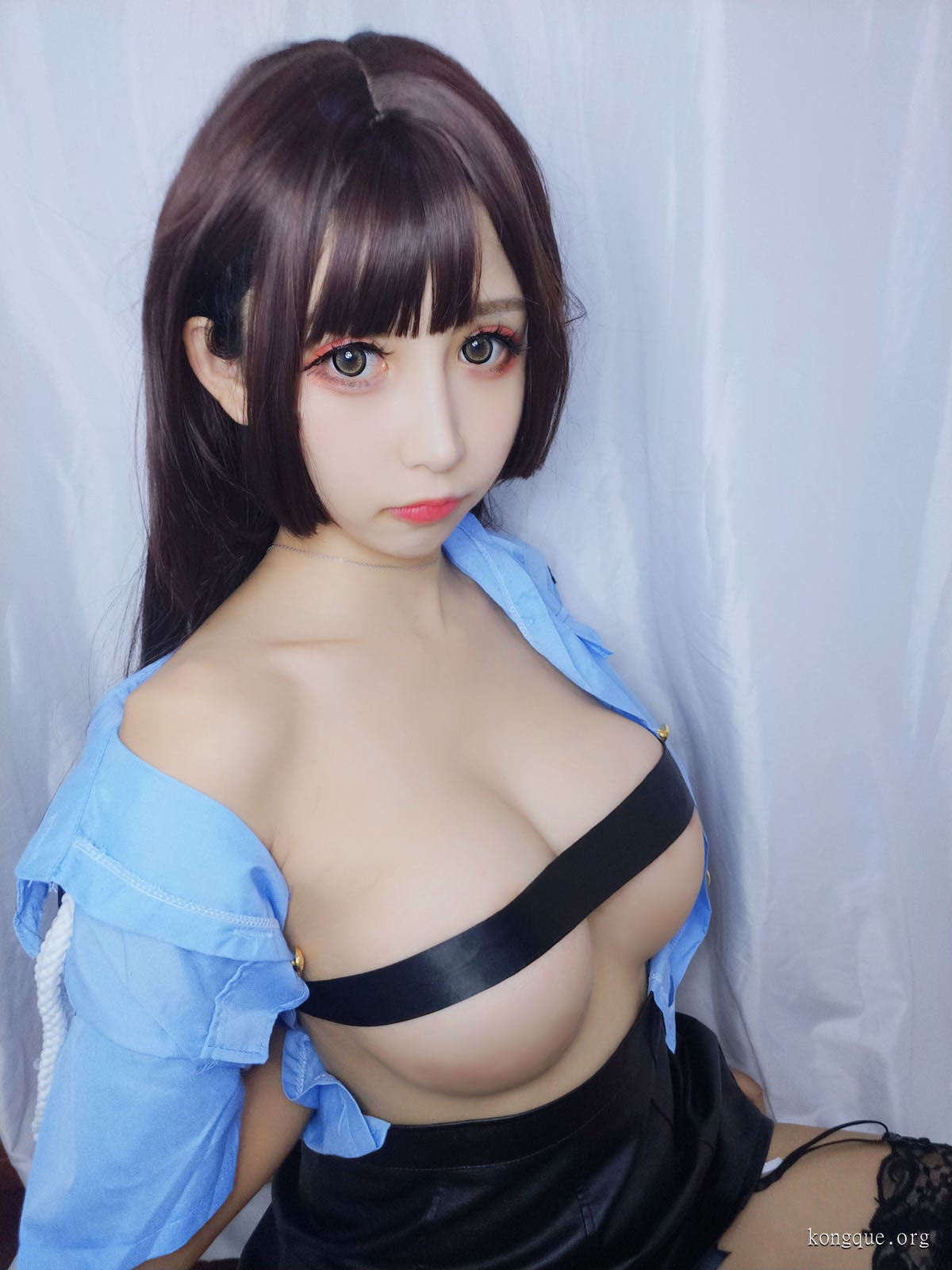 雯粥粥i_蓝色制服_14